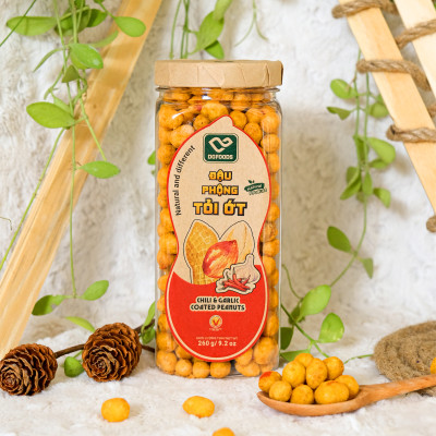 Đậu phộng tỏi ớt 260g DGfoods/Chili & garlic coated peanuts/Ăn chay được/ HVNCLC/ Đặc sản Cần Thơ