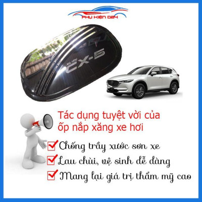 Ốp nắp bình xăng Mazda Cx5 2018-2019 mạ crom bảo vệ chống trầy trang trí ô tô