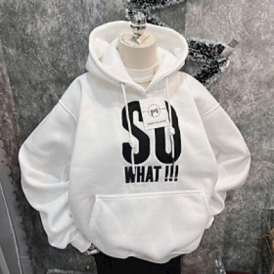 Áo khoác Nỉ Dệt Có Nón In Chữ SO What đẹp cực chất-A2113