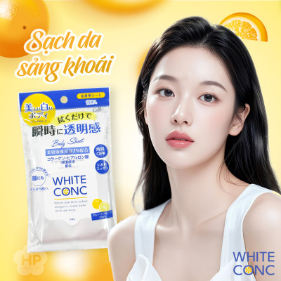 Khăn Ướt Làm Sạch Cơ Thể Dưỡng Trắng Sáng Da White Conc (18 Tờ/Gói)