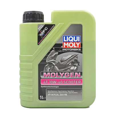 Dầu nhớt tổng hợp chuyên dụng cho xe tay ga Molygen Liqui Moly 1L 10W40 21719  - Tặng kèm 1 khăn lau chuyên dụng 3M màu ngẫu nhiên