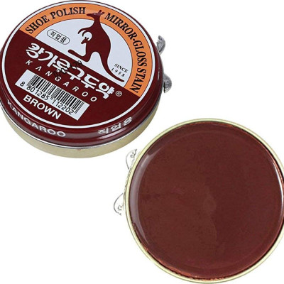 Combo Xi đánh giày Kangaroo Hàn Quốc + Bàn chải đánh giày cán gỗ