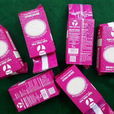 Gạo Nếp Bạch Ngọc Túi 1Kg - Gạo Ông Thọ - Hạt tròn đều, cơm dẻo mềm