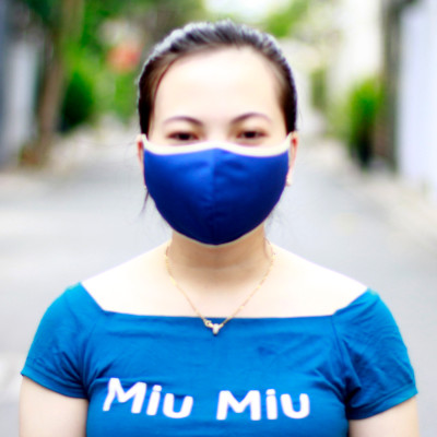 Khẩu trang chống nắng 2 lớp UPF50+ Zigzag MAS010 - Freesize - Xanh đậm